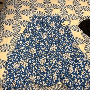 SO Vibrant Blue and White Floral Skirt